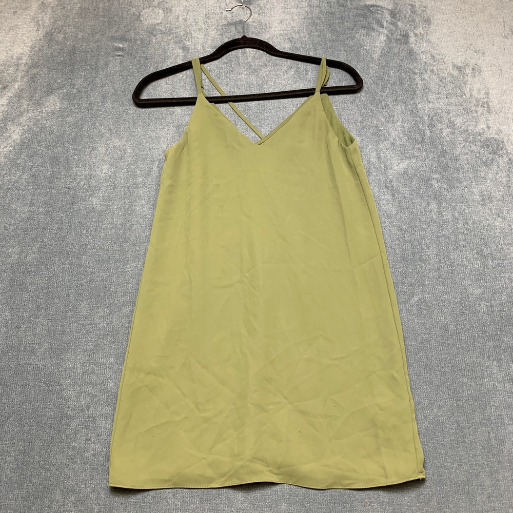 Topshop Camisole Top Womens Petite 2 Green Sleeveless V-Neck Spaghetti Straps